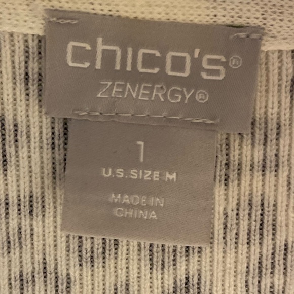 Chico’s Zenergy sweater cardigan animal print open front hooded Medium - Picture 6 of 7